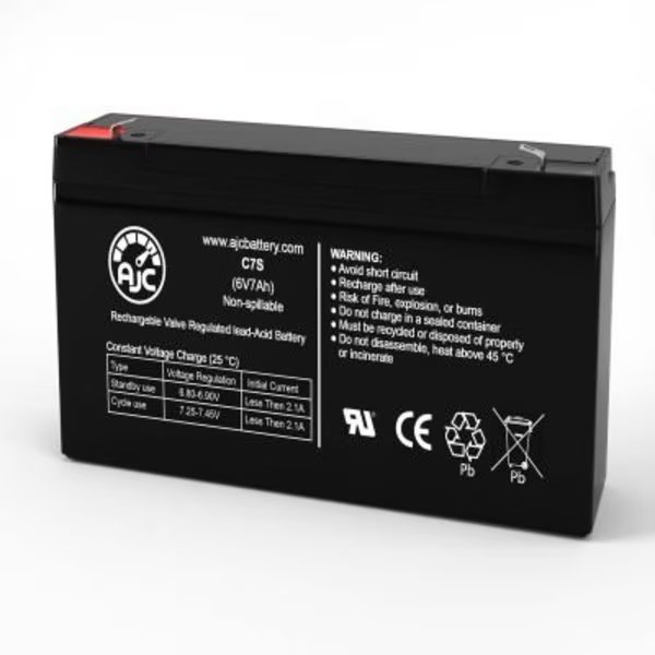 AJC Emergi-Lite 002013 Emergency Light Replacement Battery 7Ah, 6V, F1, Battery Clerk, Mfr#: AJC-C7S-V-2-186967